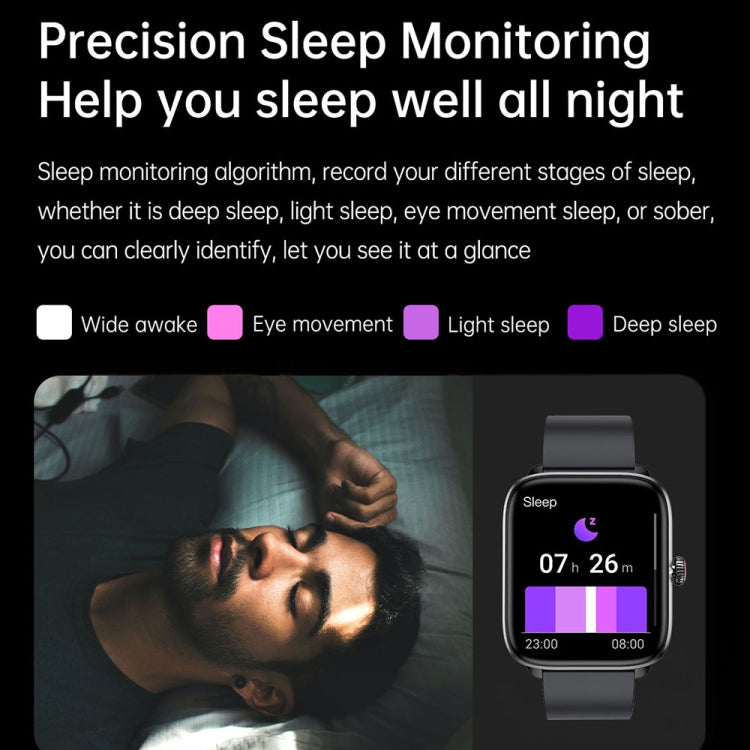 T20 1.96 inch IP67 Waterproof Silicone Band Smart Watch, Supports Dual-mode Bluetooth Call / Heart Rate Monitoring(Black) - Smart Watches by PMC TechLife | Online Shopping South Africa | PMC TechLife