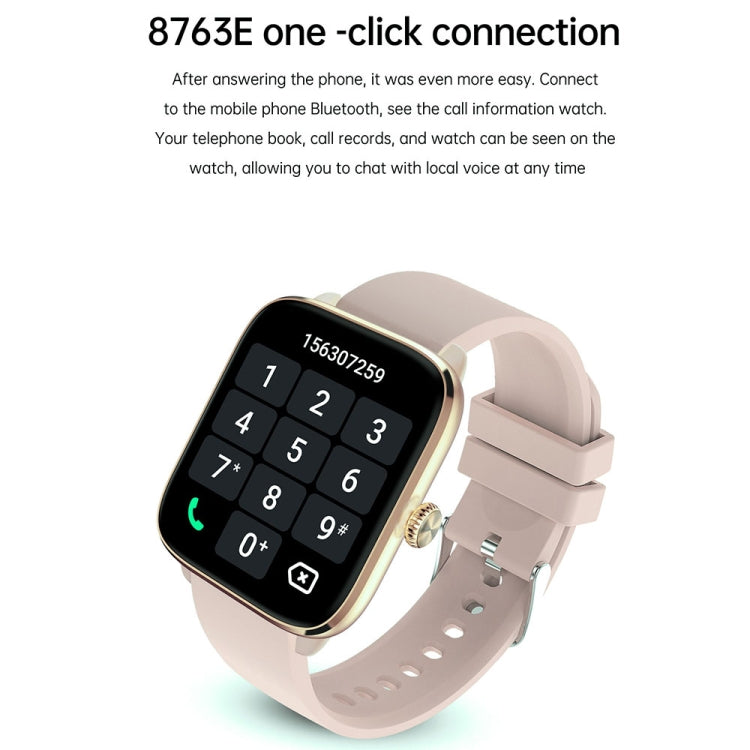 T20 1.96 inch IP67 Waterproof Silicone Band Smart Watch, Supports Dual-mode Bluetooth Call / Heart Rate Monitoring(Gold) - Smart Watches by PMC TechLife | Online Shopping South Africa | PMC TechLife