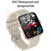 T20 1.96 inch IP67 Water-resistant Silicone Band Smart Watch, Supports Dual-mode Bluetooth Call / Heart Rate Monitoring(Gold)