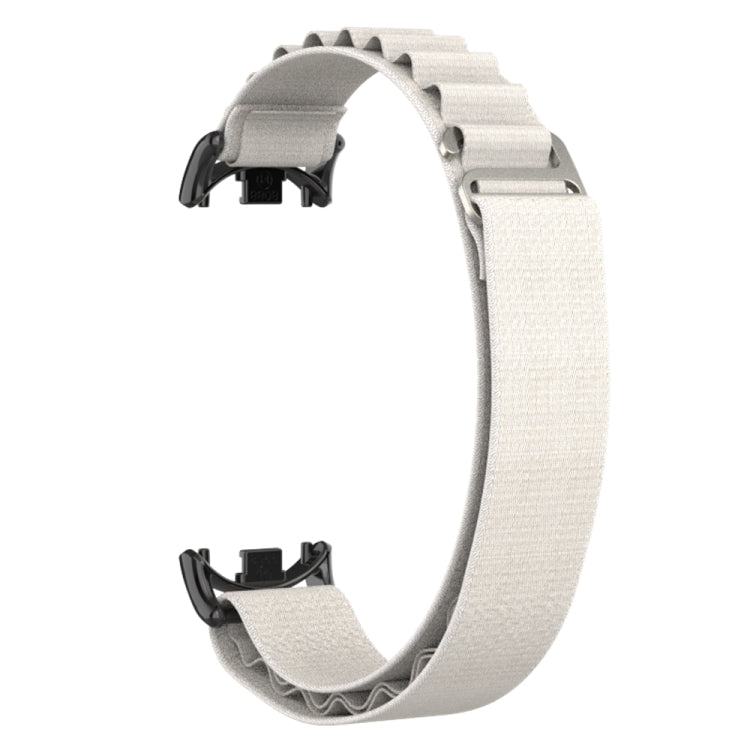 For Xiaomi Mi Band 8 Metal Plug Loop Nylon Watch Band(Black+Starlight) - Watch Bands by PMC TechLife | Online Shopping South Africa | PMC TechLife