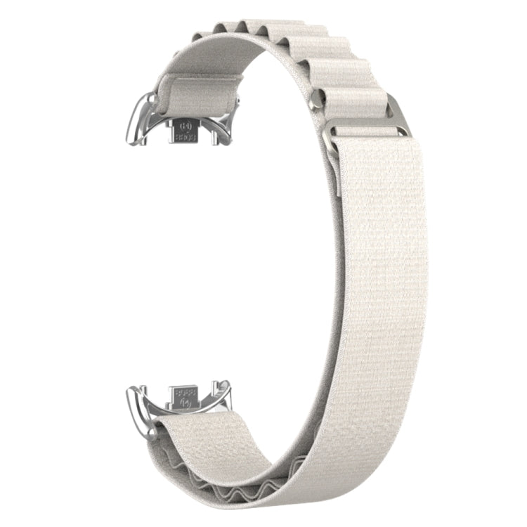 For Xiaomi Mi Band 8 Metal Plug Loop Nylon Watch Band(Silver+Starlight) - Watch Bands by PMC TechLife | Online Shopping South Africa | PMC TechLife