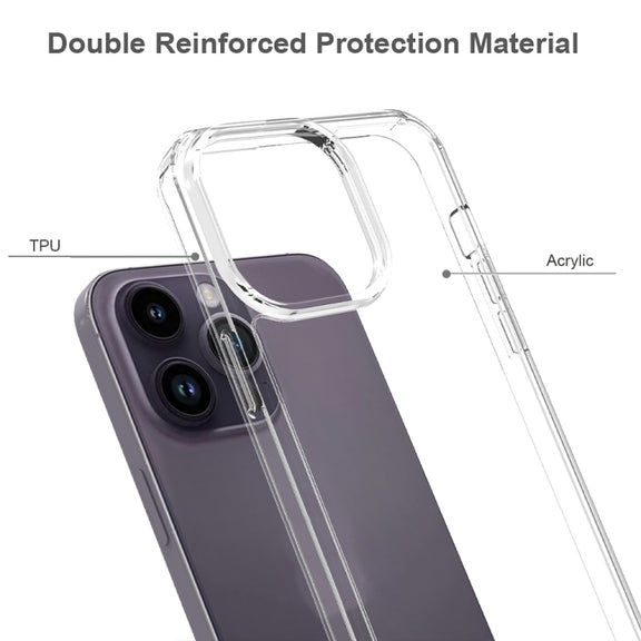 For iPhone 15 Pro Max Scratchproof Acrylic TPU Phone Case(Transparent)