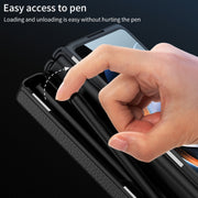 For Samsung Galaxy Z Fold4 GKK Integrated Fold Hinge Leather Phone Case with Holder(Black)