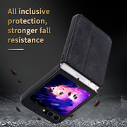 For Samsung Galaxy Z Fold5 AZNS 3D Embossed Skin Feel Phone Case(Purple)