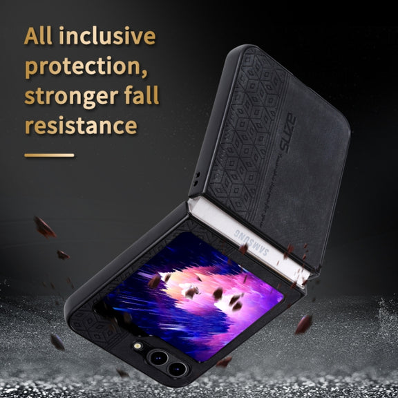 For Samsung Galaxy Z Fold5 AZNS 3D Embossed Skin Feel Phone Case(Purple)
