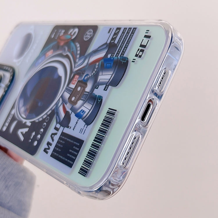 For iPhone 13 Mechanical Astronaut Pattern TPU Phone Case(Blue)