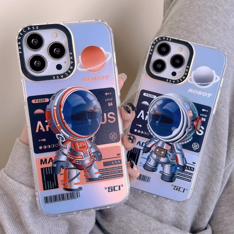 For iPhone 13 Pro Mechanical Astronaut Pattern TPU Phone Case(Blue)