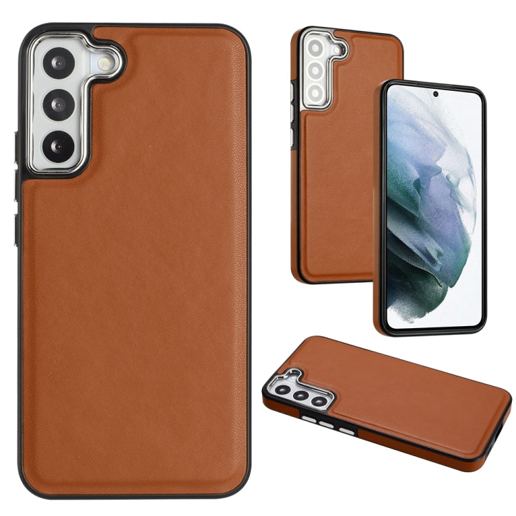 For Samsung Galaxy S22 5G Leather Texture Full Coverage Phone Case(Brown) - free shipping - PMC TechLife - Order now!