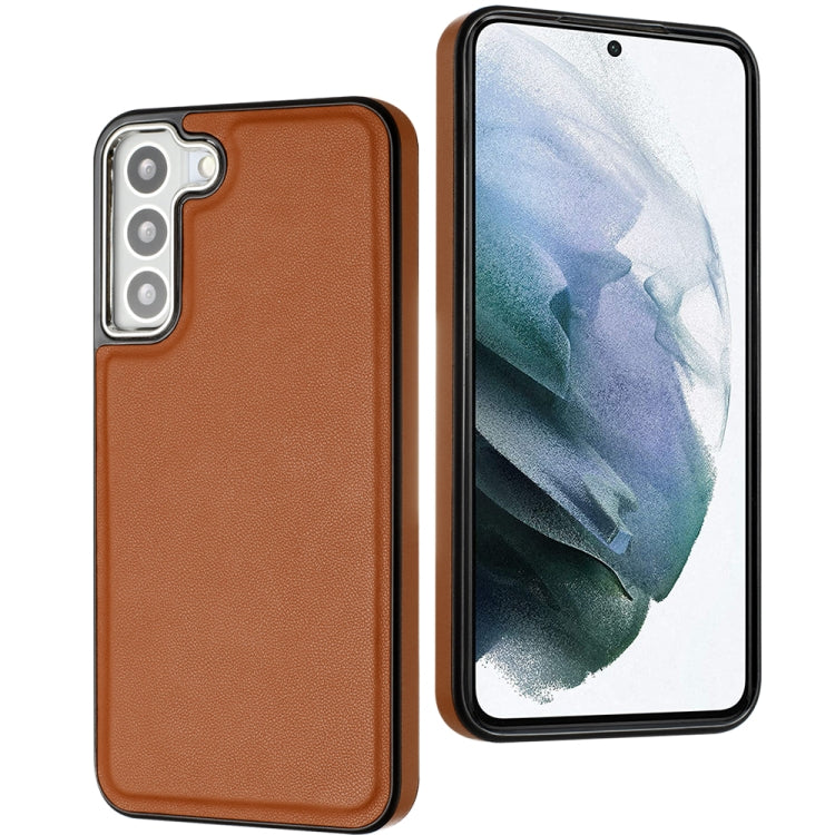 For Samsung Galaxy S22 5G Leather Texture Full Coverage Phone Case(Brown) - free shipping - PMC TechLife - Order now!