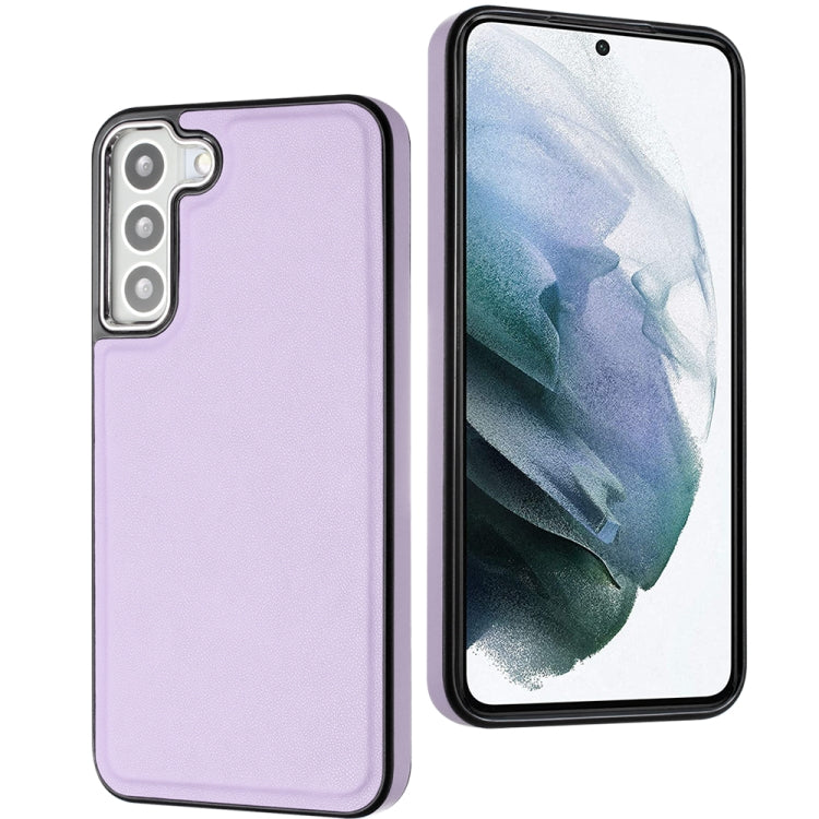 For Samsung Galaxy S22+ 5G Leather Texture Full Coverage Phone Case(Purple)