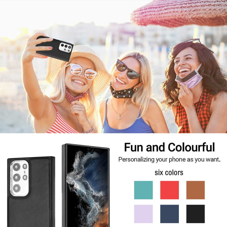 For Samsung Galaxy S22 Ultra 5G Leather Texture Full Coverage Phone Case(Black)