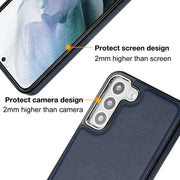 For Samsung Galaxy S23 Leather Texture Full Coverage Phone Case(Blue)
