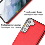 For Samsung Galaxy S23+ Leather Texture Full Coverage Phone Case(Red)