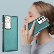 For Samsung Galaxy S23 Ultra Leather Texture Full Coverage Phone Case(Green)
