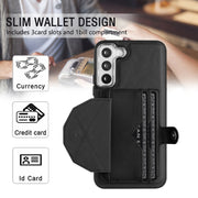 For Samsung Galaxy S22+ 5G Shockproof Leather Phone Case with Card Holder(Black)