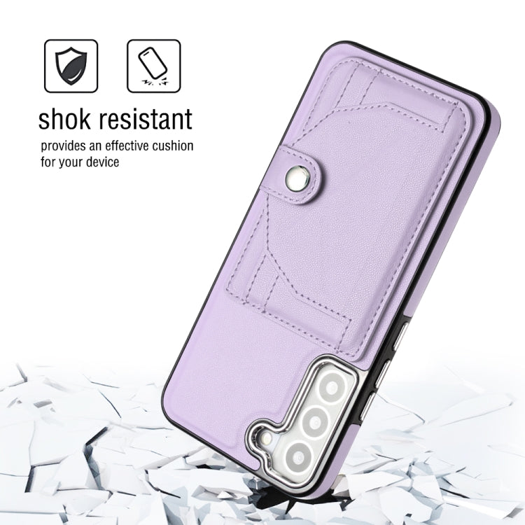 For Samsung Galaxy S22 5G Shockproof Leather Phone Case with Card Holder(Purple) - free shipping - PMC TechLife - Order now!