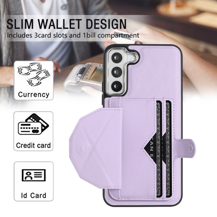 For Samsung Galaxy S22 5G Shockproof Leather Phone Case with Card Holder(Purple) - free shipping - PMC TechLife - Order now!