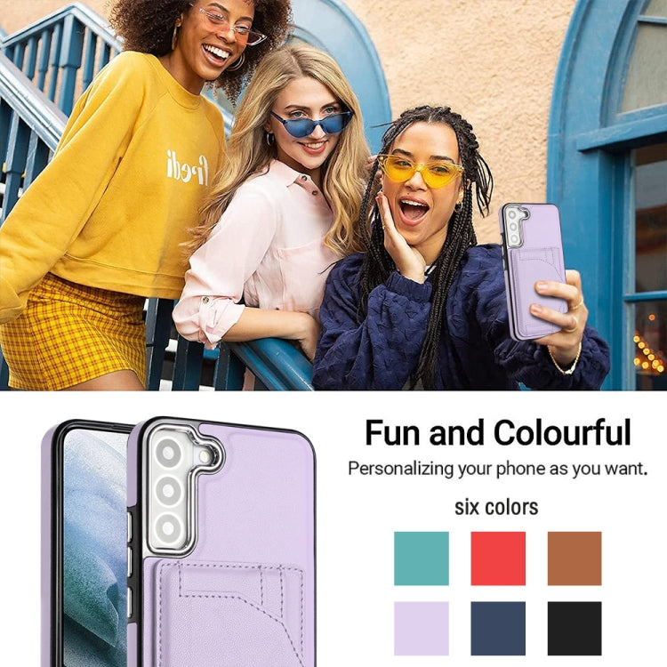 For Samsung Galaxy S22 5G Shockproof Leather Phone Case with Card Holder(Purple) - free shipping - PMC TechLife - Order now!