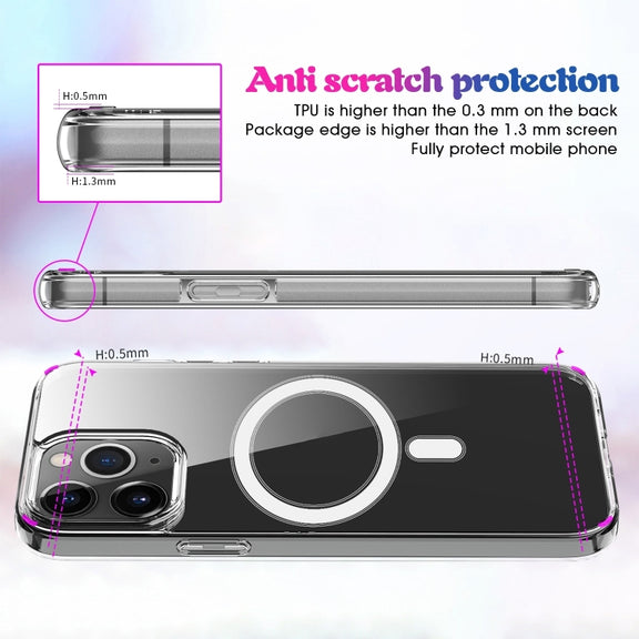For iPhone 15 Pro Max MagSafe Clear Acrylic PC +TPU Phone Case(Transparent)