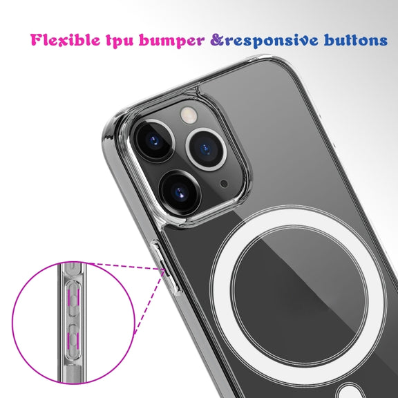 For iPhone 15 Pro Max MagSafe Clear Acrylic PC +TPU Phone Case(Transparent)
