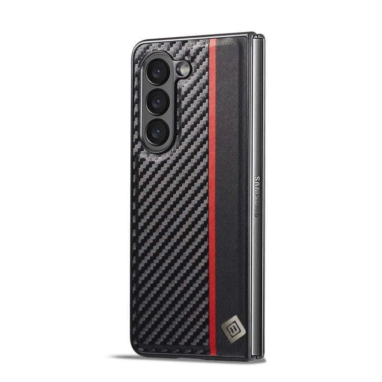 For Samsung Galaxy Z Fold5 LC.IMEEKE Carbon Fiber PU + TPU Horizontal Flip Leather Phone Case(Vertical Black) - free shipping - PMC TechLife - Order now!