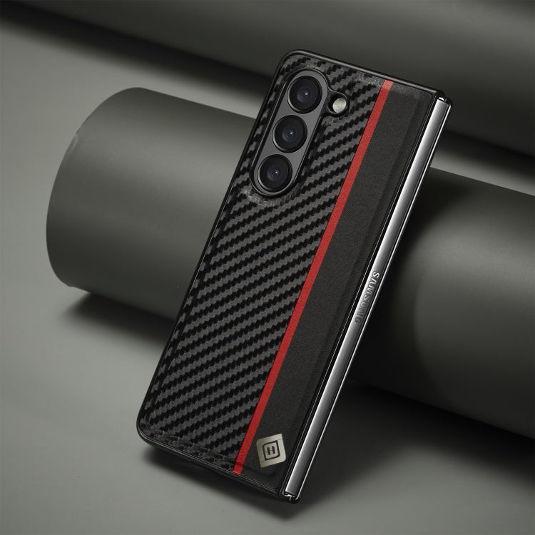 For Samsung Galaxy Z Fold5 LC.IMEEKE Carbon Fiber PU + TPU Horizontal Flip Leather Phone Case(Vertical Black) - free shipping - PMC TechLife - Order now!