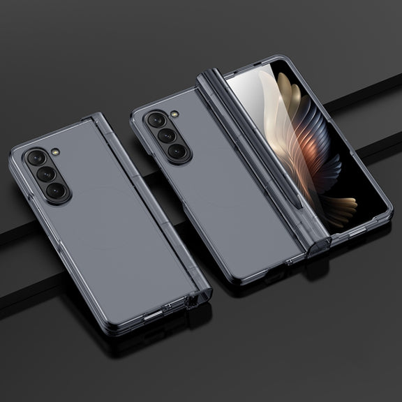 For Samsung Galaxy Z Fold5 Integrated Shockproof Phone Case with Pen Slot(Transparent)