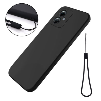 For Motorola Moto G54 5G Solid Color Liquid Silicone Dropproof Full Coverage Phone Case(Black) - Motorola Cases by PMC Jewellery | Online Shopping South Africa | PMC Jewellery | Buy Now Pay Later Mobicred