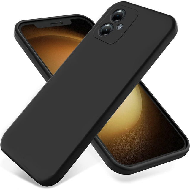 For Motorola Moto G54 5G Solid Color Liquid Silicone Dropproof Full Coverage Phone Case(Black)