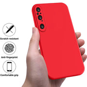 For Sony Xperia 1 V Pure Color Liquid Silicone Shockproof Phone Case(Red)