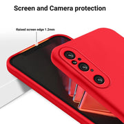 For Sony Xperia 1 V Pure Color Liquid Silicone Shockproof Phone Case(Red)