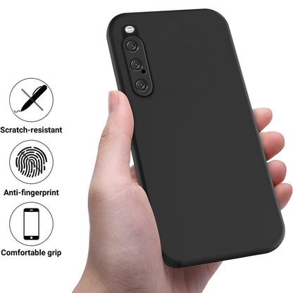 For Sony Xperia 10 V Pure Color Liquid Silicone Shockproof Phone Case(Black) - Sony Cases by PMC Jewellery | Online Shopping South Africa | PMC Jewellery | Buy Now Pay Later Mobicred