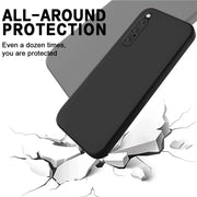 For Sony Xperia 10 V Pure Color Liquid Silicone Shockproof Phone Case(Black)