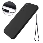 For Sony Xperia 10 V Pure Color Liquid Silicone Shockproof Phone Case(Black)