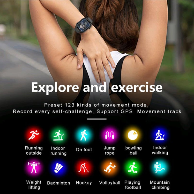 G96 1.85 inch HD Square Screen Rugged Smart Watch Support Bluetooth Calling/Heart Rate Monitoring/Blood Oxygen Monitoring(Green) - Smart Watches by PMC TechLife | Online Shopping South Africa | PMC TechLife