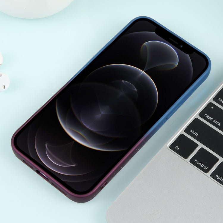 For iPhone 12 Pro Max Gradient Starry Silicone Phone Case with Lens Film(Blue Red) - free shipping - PMC TechLife - Order now!