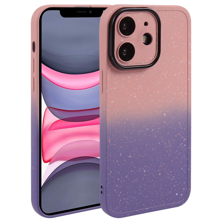 For iPhone 11 Gradient Starry Silicone Phone Case with Lens Film(Pink Purple) - free shipping - PMC TechLife - Order now!
