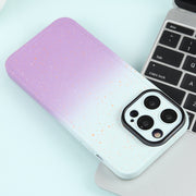 For iPhone 11 Pro Max Gradient Starry Silicone Phone Case with Lens Film(White Purple)