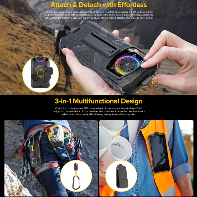 For Ulefone Armor 21 Ulefone Back Clip Phone Case with Carabiner(Black) - free shipping - PMC Jewellery - Order now!