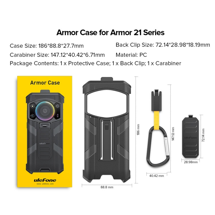 For Ulefone Armor 21 Ulefone Back Clip Phone Case with Carabiner(Black) - free shipping - PMC Jewellery - Order now!