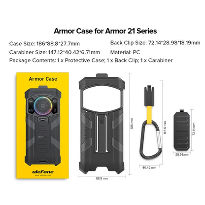 For Ulefone Armor 21 Ulefone Back Clip Phone Case with Carabiner(Black) - free shipping - PMC Jewellery - Order now!