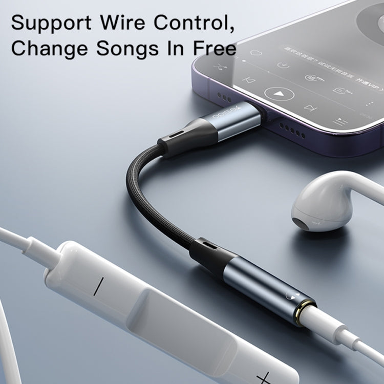 Yesido YAU37 8 Pin to 3.5mm Female Audio Adapter(Black) - free shipping - PMC TechLife - Order now!