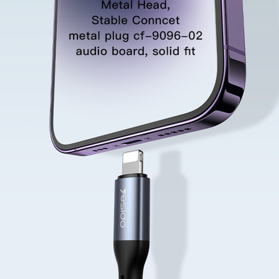 Yesido YAU37 8 Pin to 3.5mm Female Audio Adapter(Black)