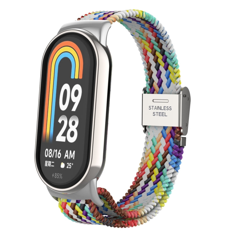 For Xiaomi Mi Band 8 Metal Head + Adjustable Nylon Braided Steel Buckle Watch Band(Color) - Watch Bands by PMC TechLife | Online Shopping South Africa | PMC TechLife