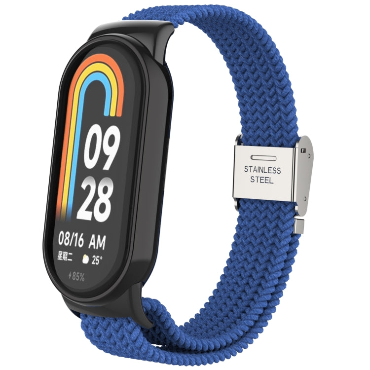 For Xiaomi Mi Band 8 Metal Head + Adjustable Nylon Braided Steel Buckle Watch Band(Cold Blue) - Watch Bands by PMC TechLife | Online Shopping South Africa | PMC TechLife
