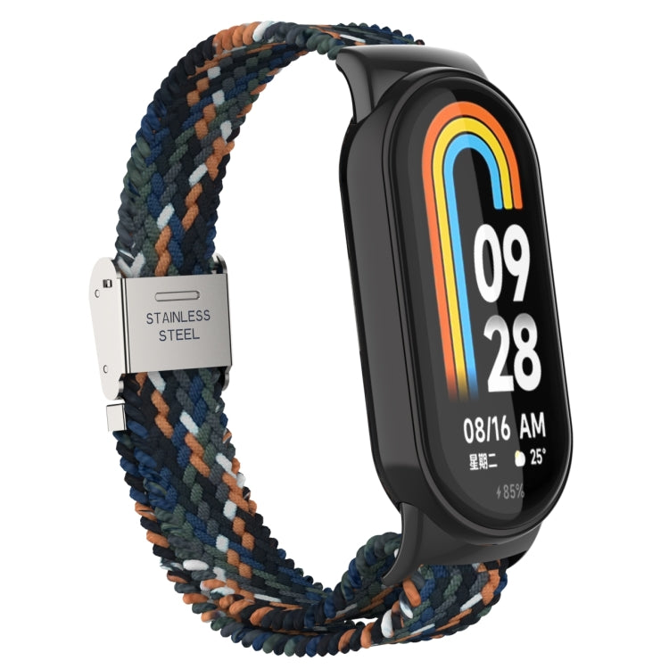 For Xiaomi Mi Band 8 Metal Head + Adjustable Nylon Braided Steel Buckle Watch Band(Denim) - Watch Bands by PMC TechLife | Online Shopping South Africa | PMC TechLife