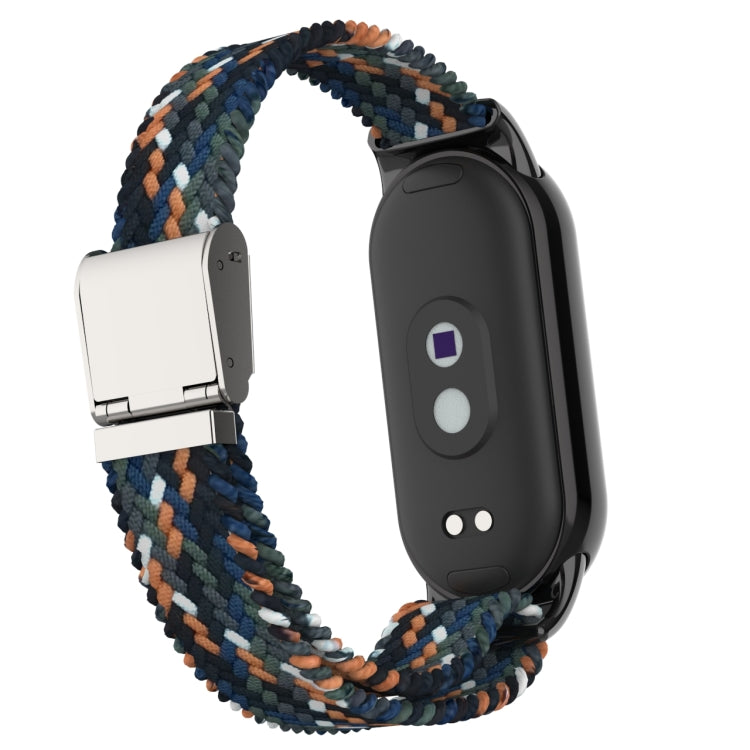 For Xiaomi Mi Band 8 Metal Head + Adjustable Nylon Braided Steel Buckle Watch Band(Denim) - Watch Bands by PMC TechLife | Online Shopping South Africa | PMC TechLife