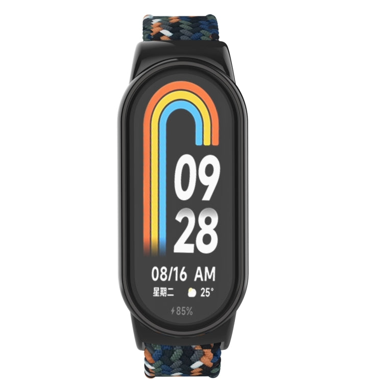 For Xiaomi Mi Band 8 Metal Head + Adjustable Nylon Braided Steel Buckle Watch Band(Denim) - Watch Bands by PMC TechLife | Online Shopping South Africa | PMC TechLife