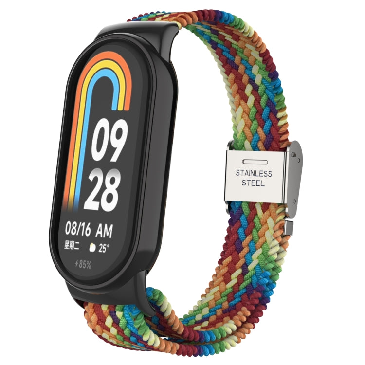 For Xiaomi Mi Band 8 Metal Head + Adjustable Nylon Braided Steel Buckle Watch Band(Colorful) - Watch Bands by PMC TechLife | Online Shopping South Africa | PMC TechLife