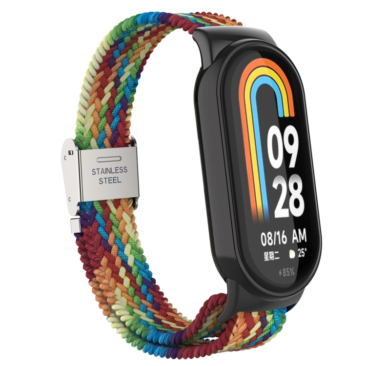 For Xiaomi Mi Band 8 Metal Head + Adjustable Nylon Braided Steel Buckle Watch Band(Colorful) - Watch Bands by PMC TechLife | Online Shopping South Africa | PMC TechLife